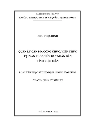 Quản lý cán bộ công chức viên chức tại văn phòng ubnd tỉnh điện biên