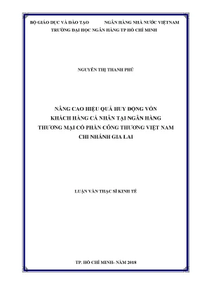 Nâng cao hiệu quả huy động vốn từ khách hàng cá nhân tại ngân hàng tmcp công thương việt nam chi nhánh gia lai
