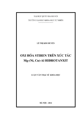 Luận văn thạc sĩ oxi hóa stiren trên xúc tác mg ni cu al hidrotanxit
