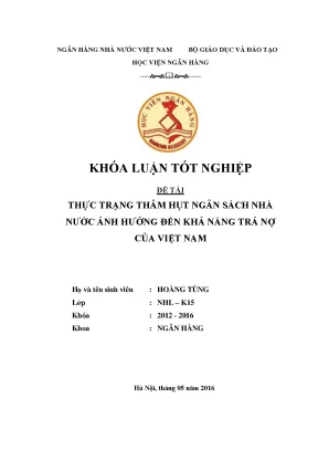 Thực trạng thâm hụt ngân sách nhà nước ảnh hưởng đến khả năng trả nợ của việt nam