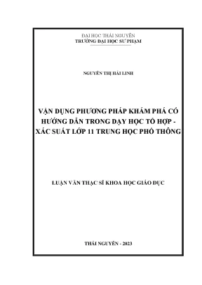 Vận dụng phương pháp khám phá có hướng dẫn trong dạy học tổ hợp xác suất lớp 11 trung học phổ thông