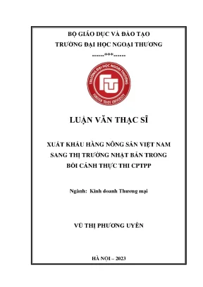 Xuất khẩu hàng nông sản việt nam sang thị trường nhật bản trong bối cảnh thực thi cptpp