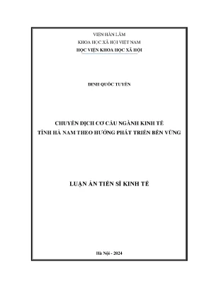 Chuyển dịch cơ cấu ngành kinh tế tỉnh hà nam theo hướng phát triển bền vững