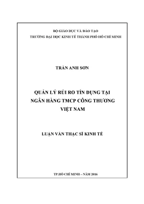 Quản lý rủi ro tín dụng tại ngân hàng tmcp công thương việt nam