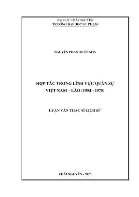 Hợp tác trong lĩnh vực quân sự việt nam lào 1954 1975