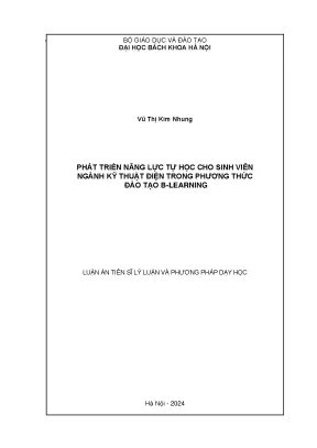 Phát triển năng lực tự học cho sinh viên ngành kỹ thuật điện trong phương thức đào tạo b learning