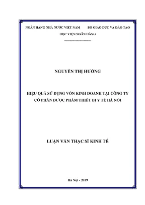 Hiệu quả sử dụng vốn kinh doanh tại công ty cổ phần dược phẩm thiết bị y tế hà nội