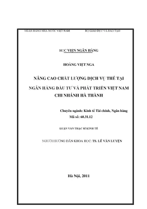 Nâng cao chất lượng dịch vụ thẻ tại ngân hàng đầu tư và phát triển việt nam chi nhánh hà thành