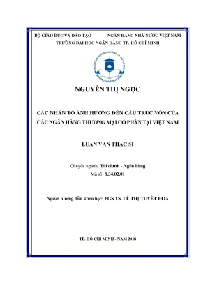 Các nhân tố ảnh hưởng đến cấu trúc vốn của các ngân hàng tmcp tại việt nam