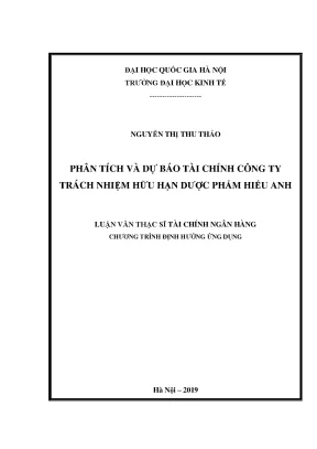 Phân tích và dự báo tài chính công ty trách nhiệm hữu hạn dược phẩm hiếu anh