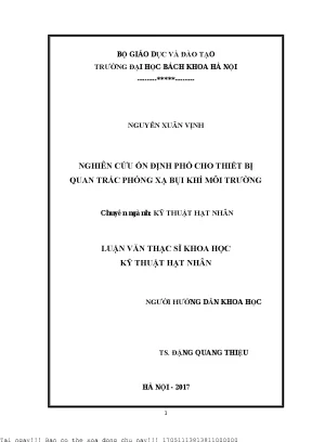 Nghiên ứu ổn định phổ cho thiết bị quan trắc phóng xạ bụi khí môi trương