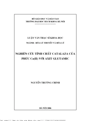 Nghiên ứu tính hất catalaza ủa phứ co ii với glutami axit