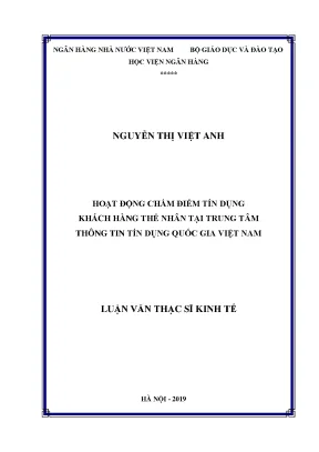 Hoạt động chấm điểm tín dụng khách hàng thể nhân tại trung tâm thông tin tín dụng quốc gia việt nam