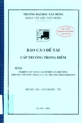 Nghiên cứu nâng cao độ bền của bê tông tiếp xúc với nước thải của các nhà máy phân khoáng