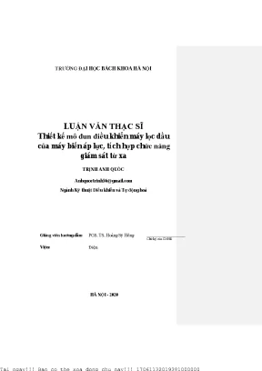 Thiết kế mô đun điều khiển máy lọ dầu ủa máy biến áp lự tíh hợp hứ năng giám sát từ xa
