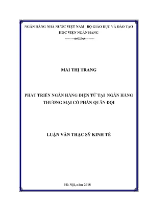 Phát triển ngân hàng điện tử tại ngân hàng thương mại cổ phần quân đội