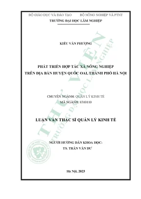 Phát triển hợp tác xã nông nghiệp trên địa bàn huyện quốc oai thành phố hà nội