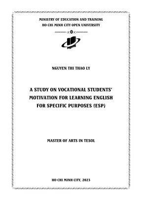 A study on vocational students motivation for learning english for specific purposes esp