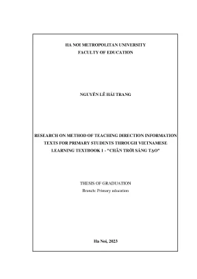 Research on method of teaching direction information texts for primary students through vietnamese learning textbook 1 chân trời sáng tạo