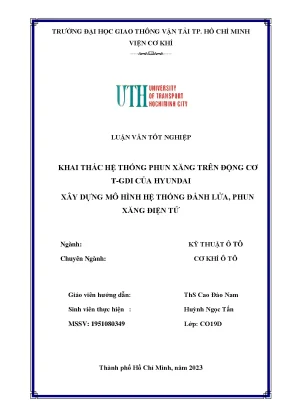 Khai thác hệ thống phun xăng trên động cơ tgdi của hyundai xây dựng mô hình hệ thống đánh lửa phun xăng điện tử