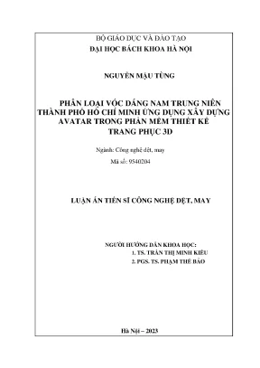 Phân loại vóc dáng nam trung niên thành phố hồ chí minh ứng dụng xây dựng avatar trong phần mềm thiết kế trang phục 3d