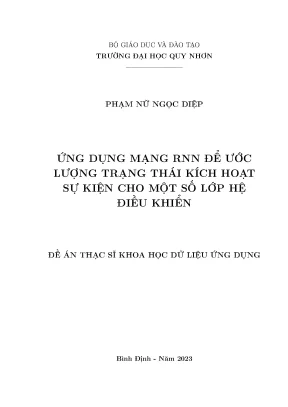 Ứng dụng mạng rnn để ước lượng trạng thái kích hoạt sự kiện cho một số lớp hệ điều khiển