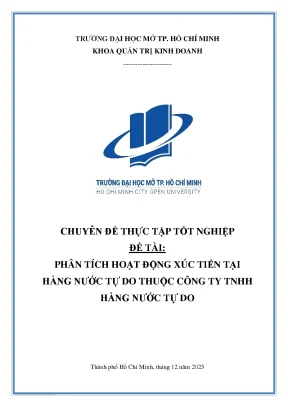 Phân tích hoạt động xúc tiến tại hàng nước tự do thuộc công ty tnhh hàng nước tự do