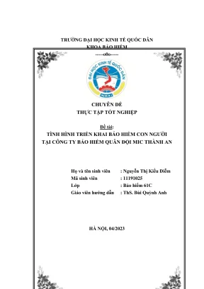 Tình hình triển khai bảo hiểm con người tại công ty bảo hiểm quân đội mic thành an giai đoạn 2018 2022