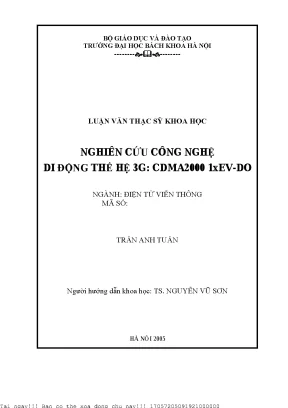 Nghiên ứu công nghệ di động thế hệ 3g  cdma2000 1xev do