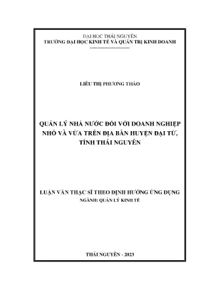 Quản lý nhà nước với các doanh nghiệp nhỏ và vừa trên địa bàn huyện đại từ thái nguyên