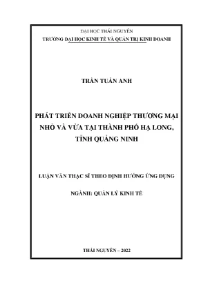 Phát triển doanh nghiệp thương mại nhỏ và vừa tại thành phố hạ long tỉnh quảng ninh