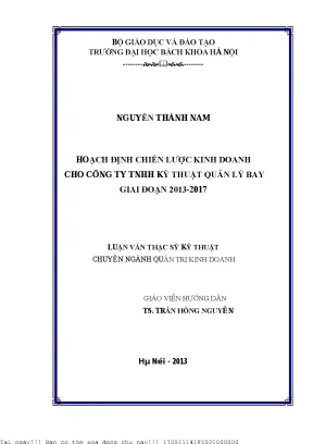 Hoạh định chiến lược kinh doanh cho công ty tnhh kỹ thuật quản lý bay giai đoạn 2013 2017
