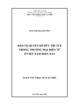 Bảo vệ quyền sở hữu tri tuệ trong thương mại điện tử ở việt nam hiện nay