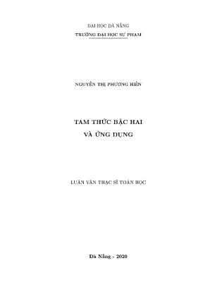 Tam thức bậc hai và ứng dụng