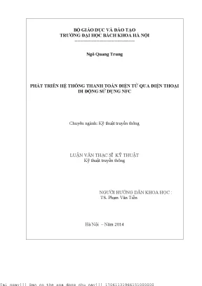 Phát triển hệ thống thanh toán điện tử qua điện thoại di động sử dụng nfc