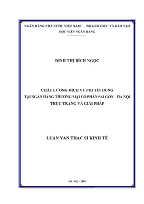 Chất lượng dịch vụ phi tín dụng tại ngân hàng thương mại cổ phần sài gòn hà nội thực trạng và giải pháp