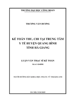 Kế toán thu chi tại trung tâm y tế huyện quang bình tỉnh hà giang
