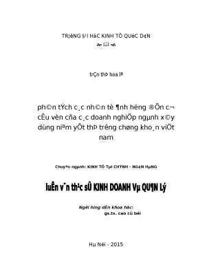 Phân tích các nhân tố ảnh hưởng đến cơ cấu vốn của các doanh nghiệp ngành xây dựng niêm yết trên thị trường chứng khoán việt nam
