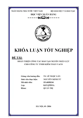 Hoàn thiện công tác đào tạo nguồn nhân lực cho công ty tnhh kiểm toán vaco