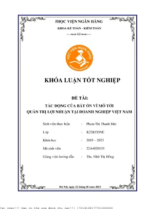 Tác động của bất ổn vĩ mô tới quản trị lợi nhuận tại các doanh nghiệp việt nam