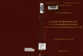 Giải pháp mở rộng hoạt động tư vấn tài chính doanh nghiệp của các công ty chứng khoán việt nam