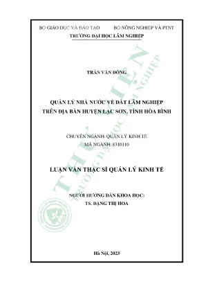Quản lý nhà nước về đất lâm nghiệp trên địa bàn huyện lạc sơn tỉnh hòa bình