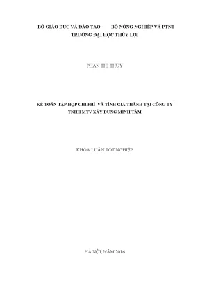 Kế toán tập hợp chi phí và tính giá thành tại công ty tnhh mtv xây dựng minh tâm