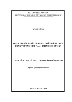 Quản trị rủi ro tín dụng tại ngân hàng tmcp công thương việt nam chi nhánh lưu xá