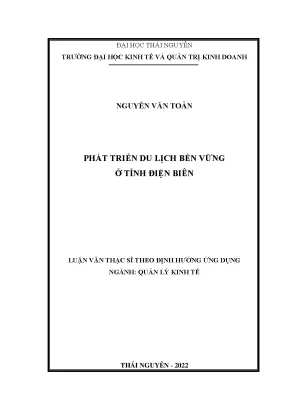 Phát triển du lịch bền vững ở tỉnh điện biên