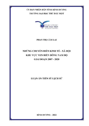Những chuyển biến kinh tế xã hội khu vực ven biển đông nam bộ giai đoạn 2007 2020