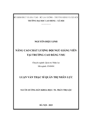 Nâng cao chất lượng đội ngũ giảng viên tại trường cao đẳng vmu