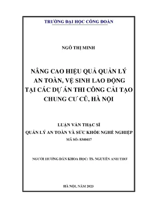 Nâng cao hiệu quả quản lý an toàn vệ sinh lao động tại các dự án thi công cải tạo chung cư cũ hà nội