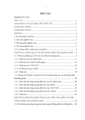Nghiên cứu tính toán tiêu thụ điện năng của hệ thống điều hòa trong nhà cao tầng đề xuất giải pháp tiết kiệm năng lượng cho tòa nhà