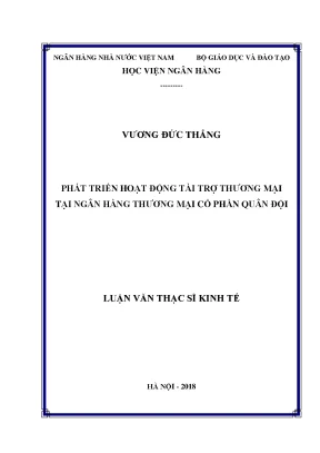 Phát triển hoạt động tài trợ thương mại tại ngân hàng thương mại cổ phần quân đội